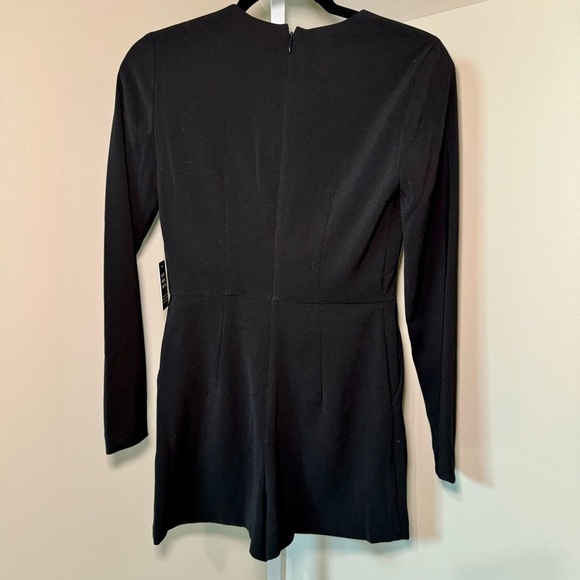 Express women’s size 2 crew neck long sleeve black romper. - Picture 2 of 5